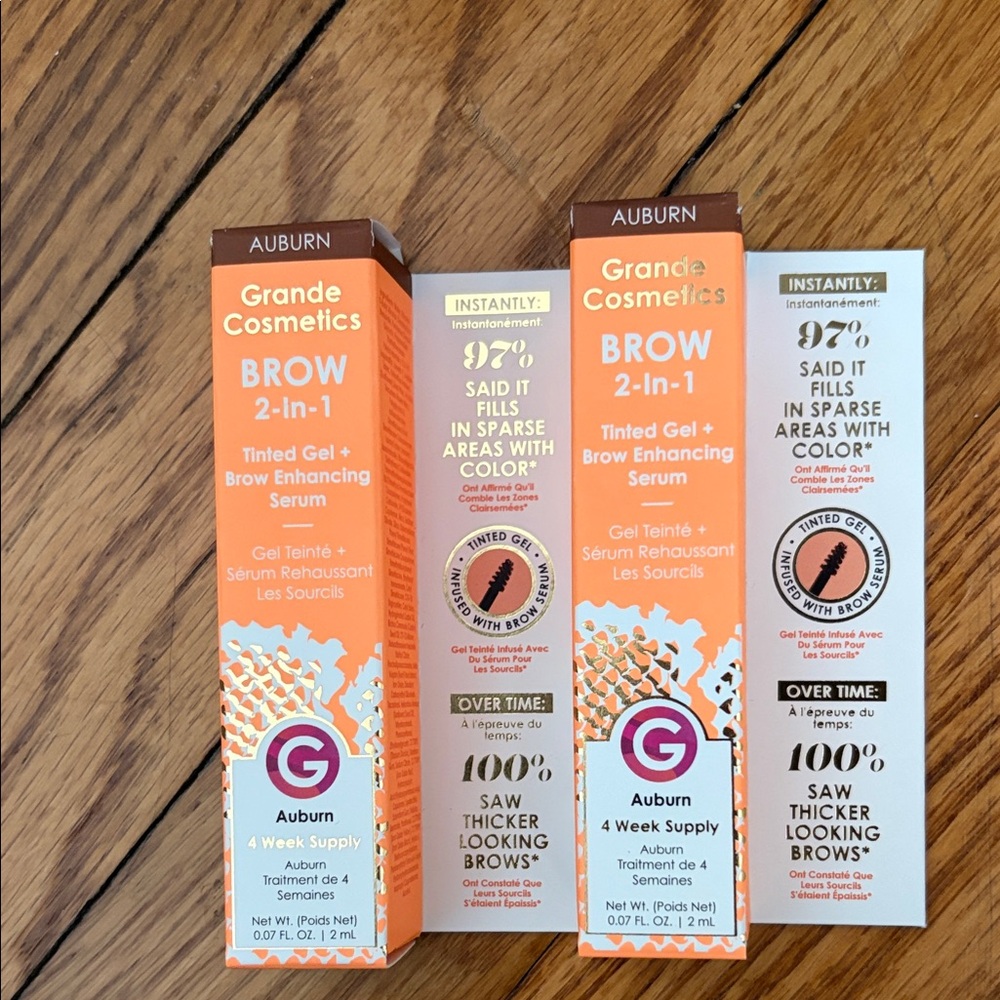 GRANDE COSMETICS BROW 2 in 1 AUBURN set of 2